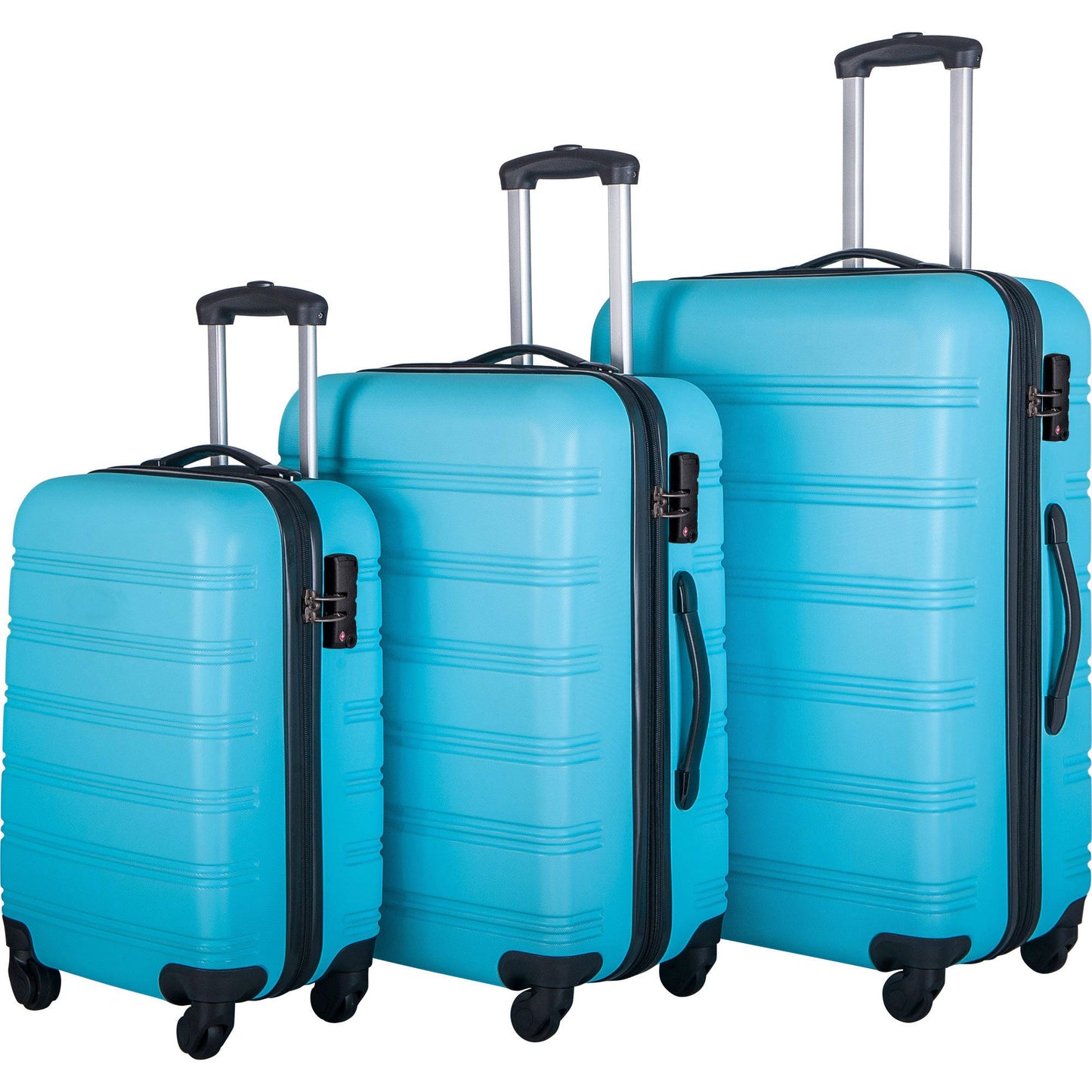 3 Piece Luggage Sets Hardside Spinner Suitcase with TSA Lock 20" 24" 28" Available
