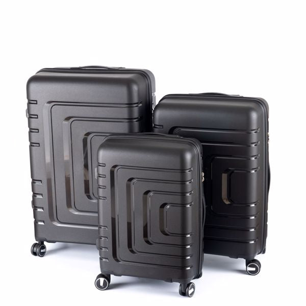Hardshell Suitcase Spinner Wheels PP Luggage Sets Lightweight Durable Suitcase with TSA Lock,3-Piece Set (21/25/29) BLACK